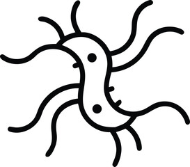 A cute and funny cartoon octopus character illustration with a happy smile, a fun vector drawing from the sea