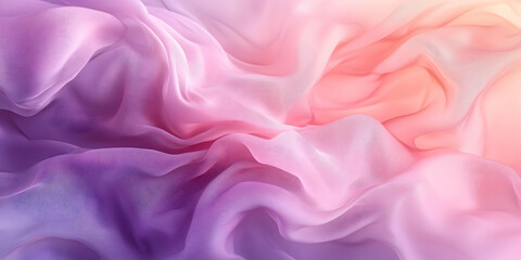 Fototapeta premium Soft Flowing Fabric in Pastel Hues of Pink, Purple, and Peach