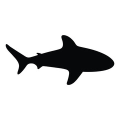 whale shark vector silhouette icon - ideal for fishing logos, seafood icons, and aquatic-themed graphics.