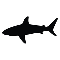 whale shark vector silhouette icon - ideal for fishing logos, seafood icons, and aquatic-themed graphics.
