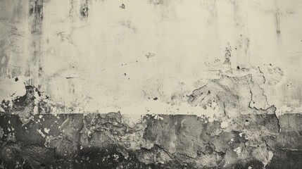 Fototapeta premium black and white tintype of a white wall, close up of wall without floor 