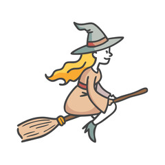 witch on a broomstick icon, witch on a broomstick vector illustration-simple illustration of witch on a broomstick, perfect for witch on a broomstick logos and icons