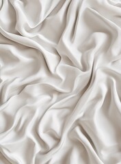 Fototapeta premium Elegant White Silk Fabric with Soft Folds and Creases