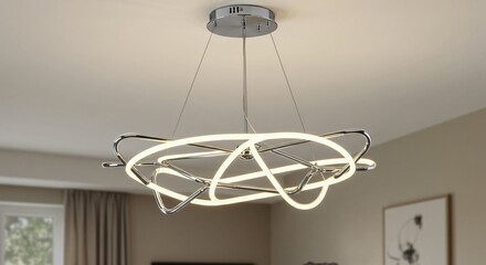 Modern hanging ceiling light fixture.