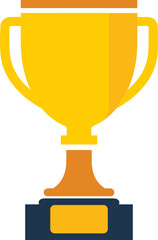 Gold Trophy Cup Flat Icon for Winner and Achievement