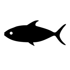 yellowtail vector silhouette icon - ideal for fishing logos, seafood icons, and aquatic-themed graphics.