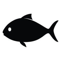 yellowtail vector silhouette icon - ideal for fishing logos, seafood icons, and aquatic-themed graphics.