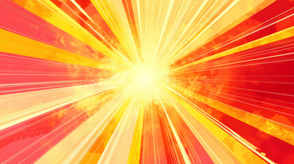 Obraz premium Bright Abstract Burst of Colorful Rays in Warm Red and Yellow Tones