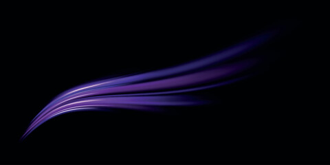 Blue glowing shiny lines effect vector background. Luminous white lines of speed. Light glowing effect. Light trail wave, fire path trace line and incandescence curve twirl.