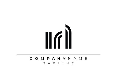 IRL Creative Unique Modern Letter Logo Design. Stylized logo featuring a unique letter design, presenting abstract minimalist aesthetics and modern appeal.
