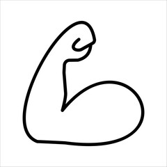 Strong hand Icon. Symbol isolated white background. vector illustration. color editable.