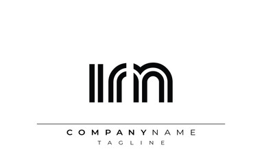 Fototapeta premium IRN Creative Unique Modern Letter Logo Design. Stylized logo featuring a unique letter design, presenting abstract minimalist aesthetics and modern appeal.