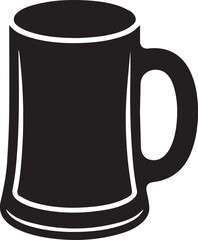 Beer Mug Silhouette Vector | Classic Black Vector Art Illustration