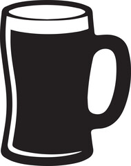 Beer Mug Silhouette Vector | Classic Black Vector Art Illustration