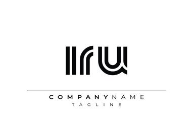 IRU Creative Unique Modern Letter Logo Design. Stylized logo featuring a unique letter design, presenting abstract minimalist aesthetics and modern appeal.