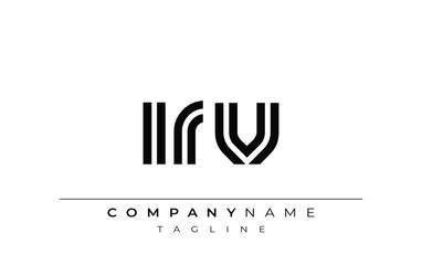 IRV Creative Unique Modern Letter Logo Design. Stylized logo featuring a unique letter design, presenting abstract minimalist aesthetics and modern appeal.