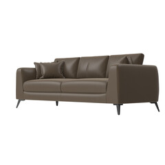 leather sofa angled view isolated.