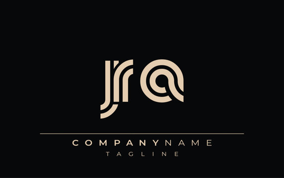 JRA Creative Unique Modern Letter Logo Design. Stylized logo featuring a unique letter design, presenting abstract minimalist aesthetics and modern appeal.