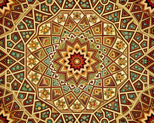 Intricate Islamic-style tile pattern.