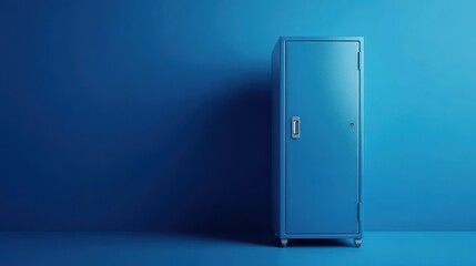 Cyber security concept and digital data protection with a locker in a blue background created with a generative ai technology.
