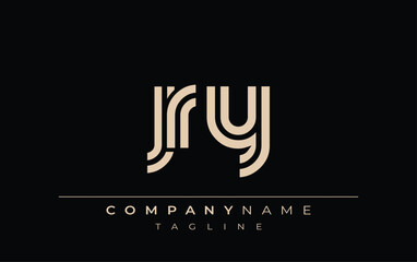JRY Creative Unique Modern Letter Logo Design. Stylized logo featuring a unique letter design, presenting abstract minimalist aesthetics and modern appeal.