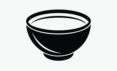 soup bowl icon, hot lunch symbol