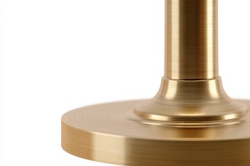 Close-up of a brushed gold-toned lamp base. The smooth, metallic finish and cylindrical design create an elegant and modern aesthetic.