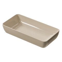 A white bowl with a black rim