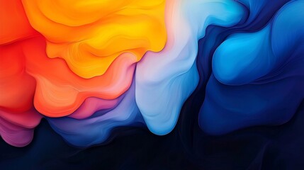 This vibrant abstract digital composition showcases smooth flowing gradient shapes in bright, dynamic colors creating a modern background.
