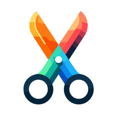 Vibrant scissors vector icon in modern design on transparent background for creative and crafting concepts