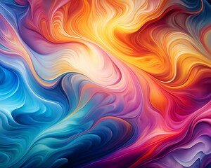 Obraz premium Dynamic abstract paint swirls in vibrant hues.