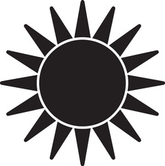 Sun Icon Silhouette Vector | Radiant Black Vector Art Illustration for Summer