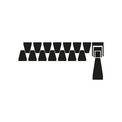 Zipper icon for clothes. Simple flat vector illustration on a white background