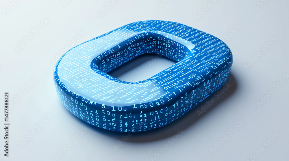 Poster blue data block chain technology digital information zero one code abstract background design