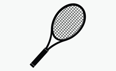 Tennis racket silhouette, Tennis logo icon, Racket vector isolated
