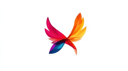 Obraz premium Colorful abstract wings logo design