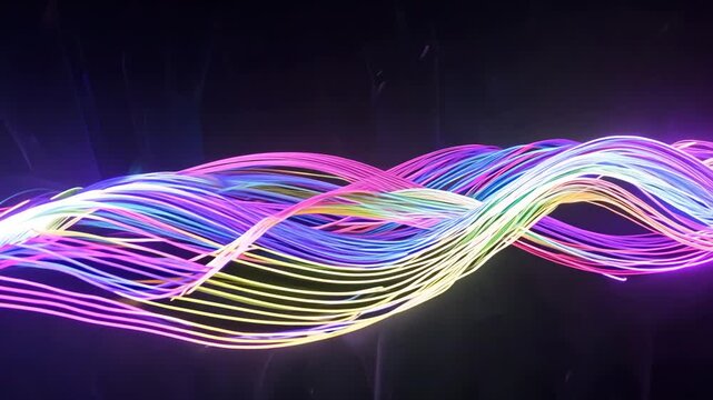 Neon wires colored wave
