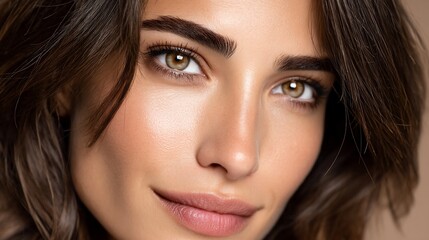 Naklejka premium Radiating warmth Beautiful face soft lighting and captivating gaze
