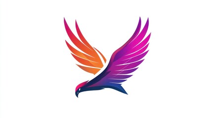 Obraz premium Colorful bird in flight logo