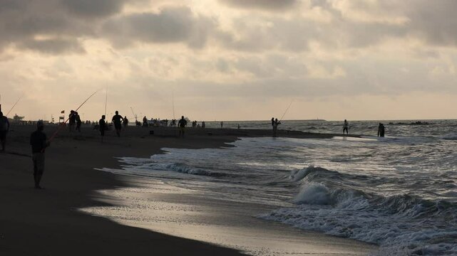A wonderful view of the evening sunset in Karasu district, which is on the Black Sea coast of Sakarya province in T&uuml;rkiye