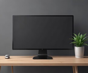 Sleek desktop vector mockup, empty screen for showcasing app or web design, element, white