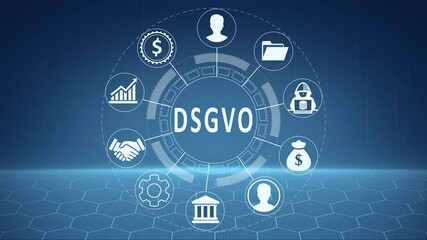 DSGVO inscription, Cybersecurity concept NFT, Non-Fungible Token, metaverse concept background. the future of user experience, journey and technology concept, digital screen interface. - Powered by Adobe