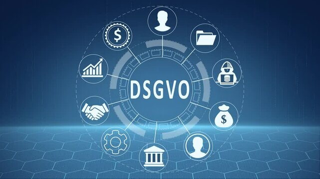 DSGVO inscription, Cybersecurity concept NFT, Non-Fungible Token, metaverse concept background. the future of user experience, journey and technology concept, digital screen interface. - Powered by Adobe