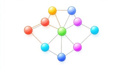 a connected network, showing the nodes and links in a simple vector icon illustration