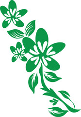 Elegant Green Floral Design Element for Spring Decorations and Nature Inspired Projects