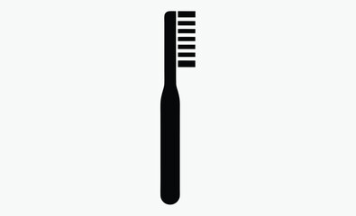 Toothbrush silhouette icon, Brushing teeth vector, Tooth hygiene illustration