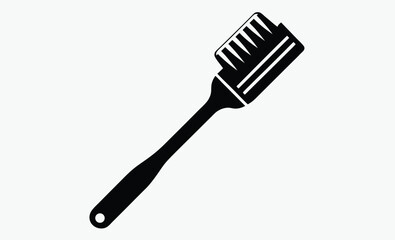 Toothbrush silhouette icon, Brushing teeth vector, Tooth hygiene illustration