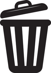 Trash Can Silhouette Vector | Waste Bin Black Vector Art Illustration for Clean Design Concepts