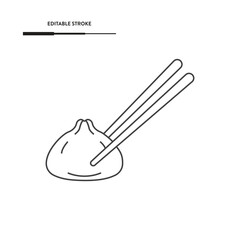 Dumpling And Chopstick Icon Vector Design.
