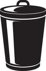 Trash Can Silhouette Vector | Waste Bin Black Vector Art Illustration for Clean Design Concepts